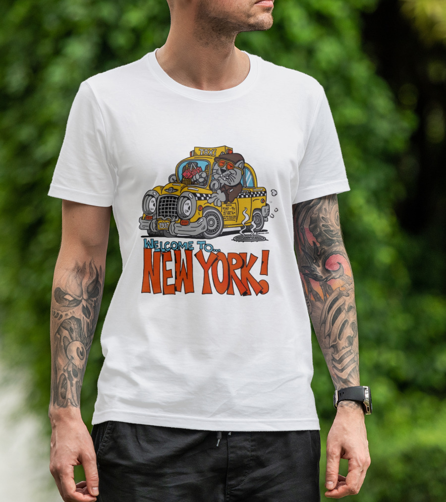Welcome To New York Taxi Cat Adventure 1937 T-Shirt