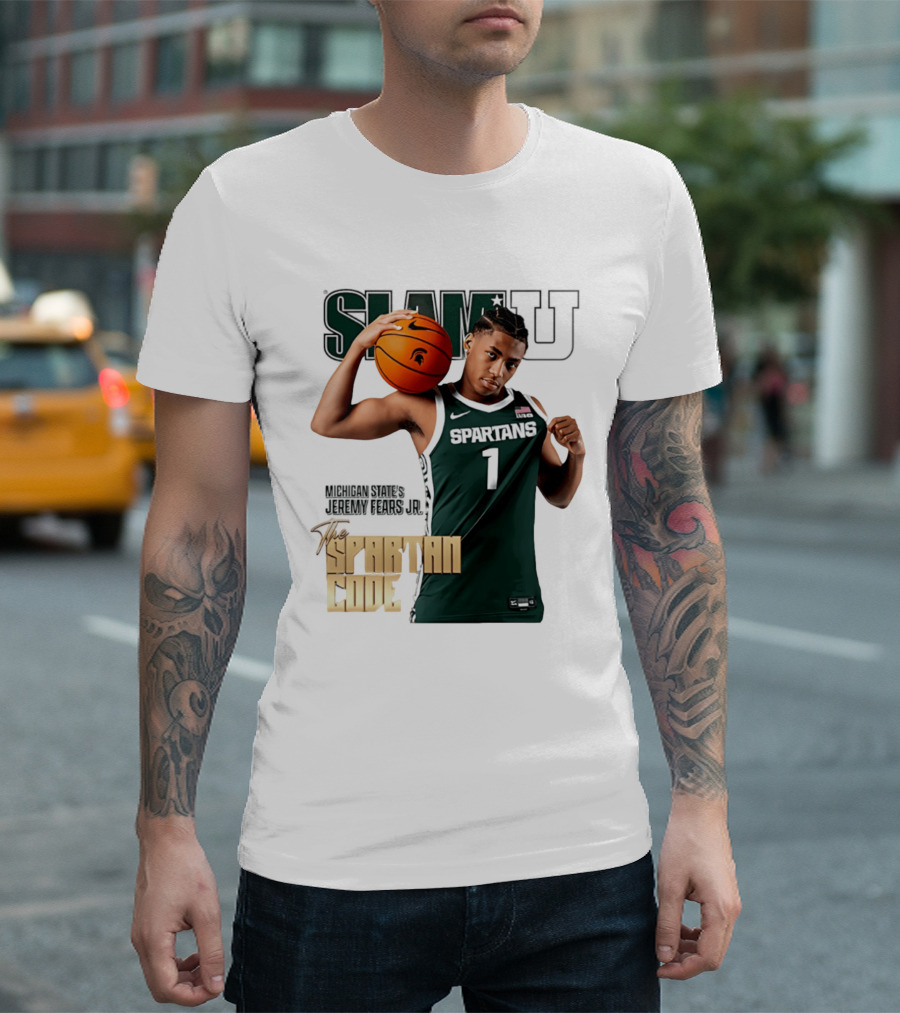 SlamU Jeremy Fears Jr Spartans The Spartan Code Michigan State T-Shirt