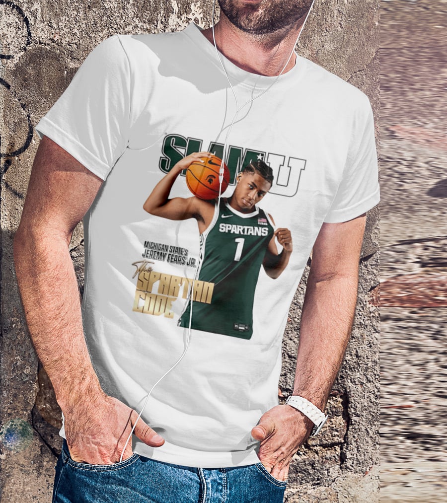 SlamU Jeremy Fears Jr Spartans The Spartan Code Michigan State T-Shirt