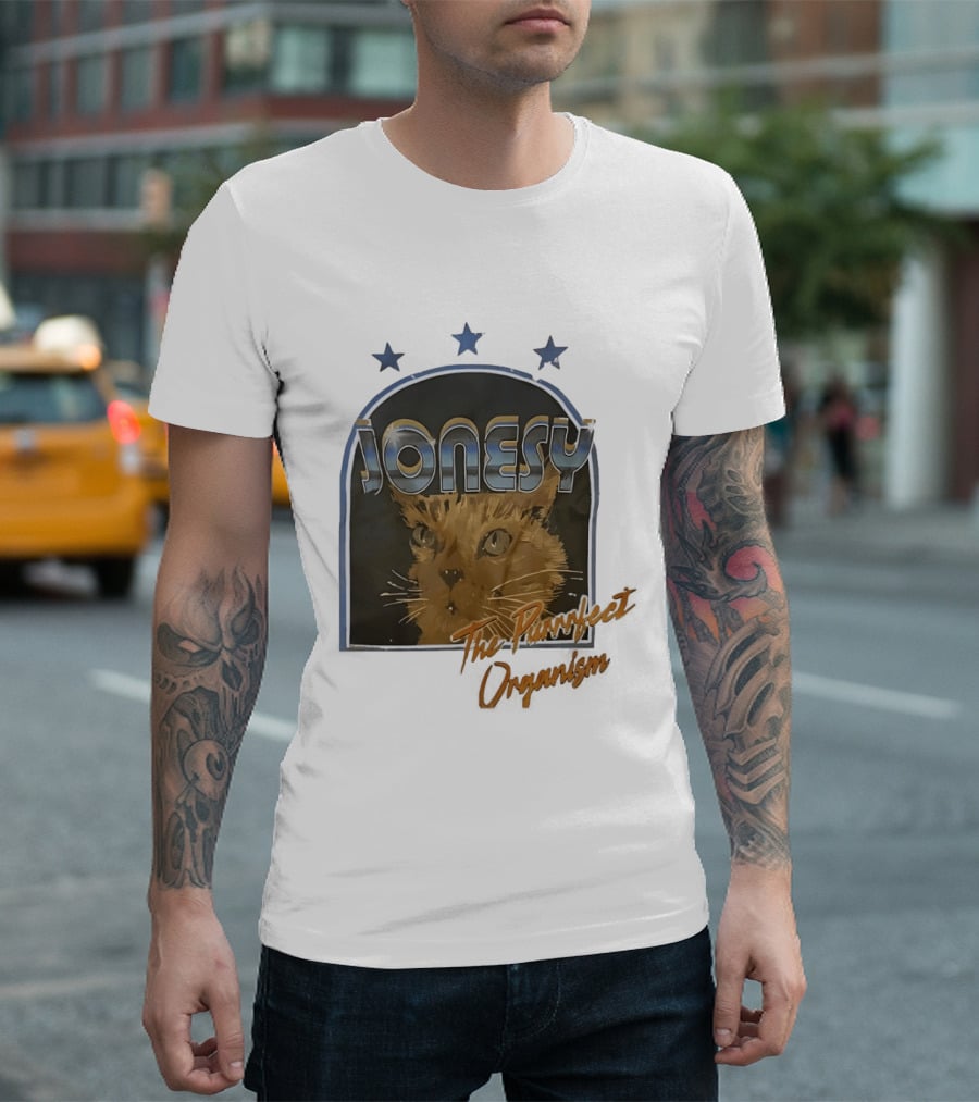 Jonesy The Purrfect Organism Cat Face Three Stars T-Shirt