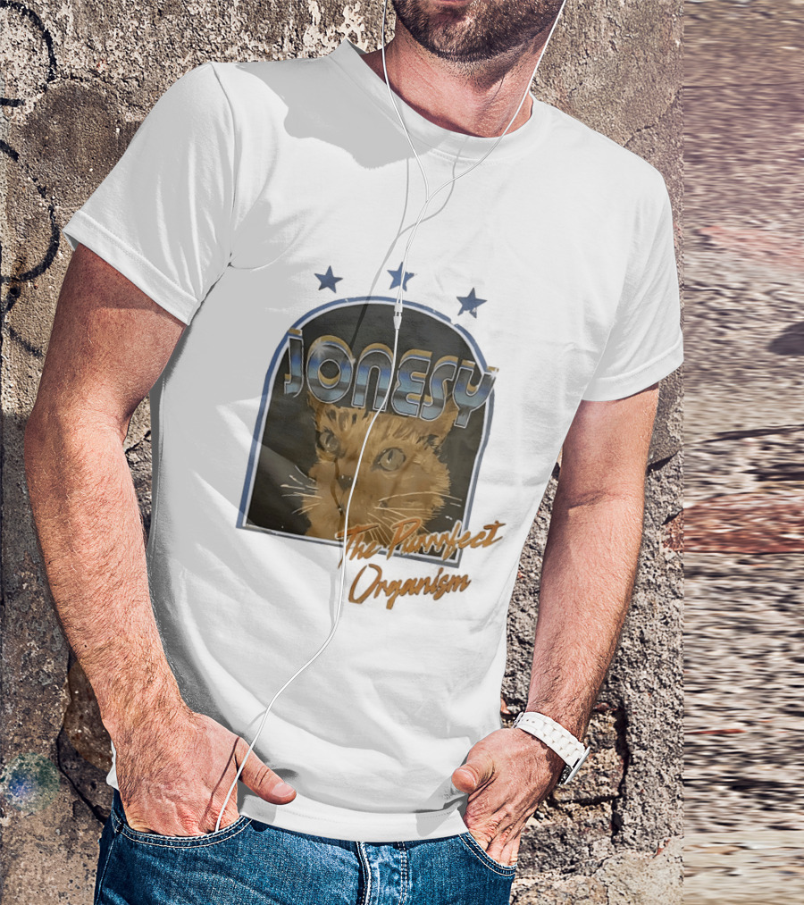 Jonesy The Purrfect Organism Cat Face Three Stars T-Shirt