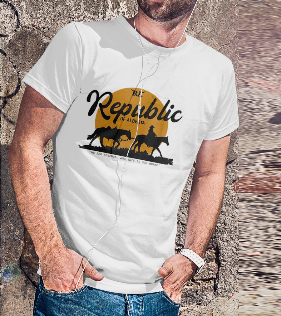 Republic Of Alberta We Are Alberta Brand Vintage Western Cowboy T-Shirt