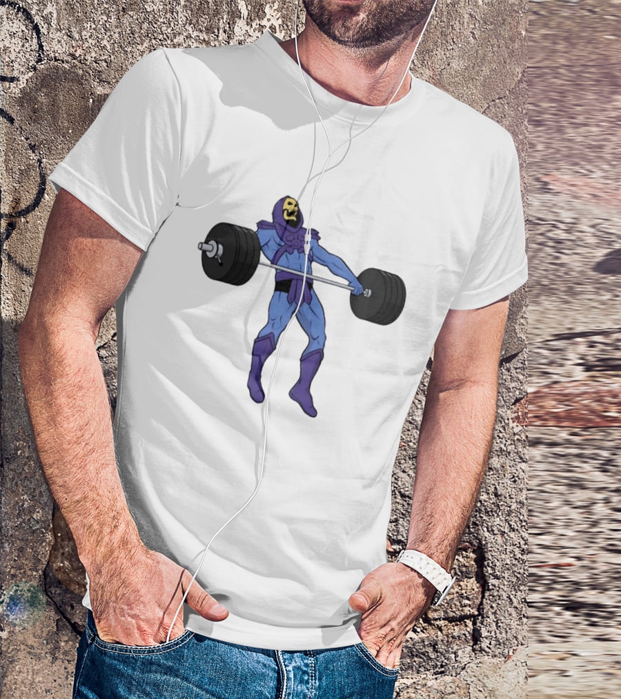 Skeletor Weightlifting Masters Of The Universe Cartoon Strength Snatch T-Shirt