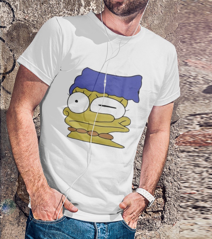 Smeared Marge Simpson Meme Face Cartoon T-Shirt