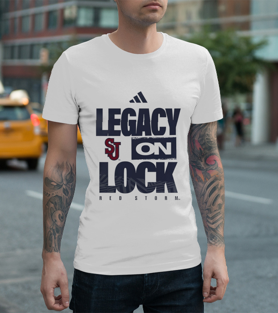 St. John's Red Storm Adidas Legacy On Lock T-Shirt