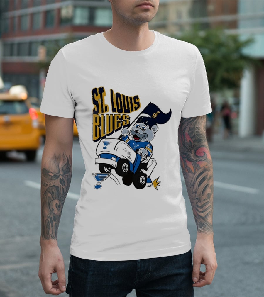 St Louis Blues Hockey Zamboni Bear Driving T-Shirt