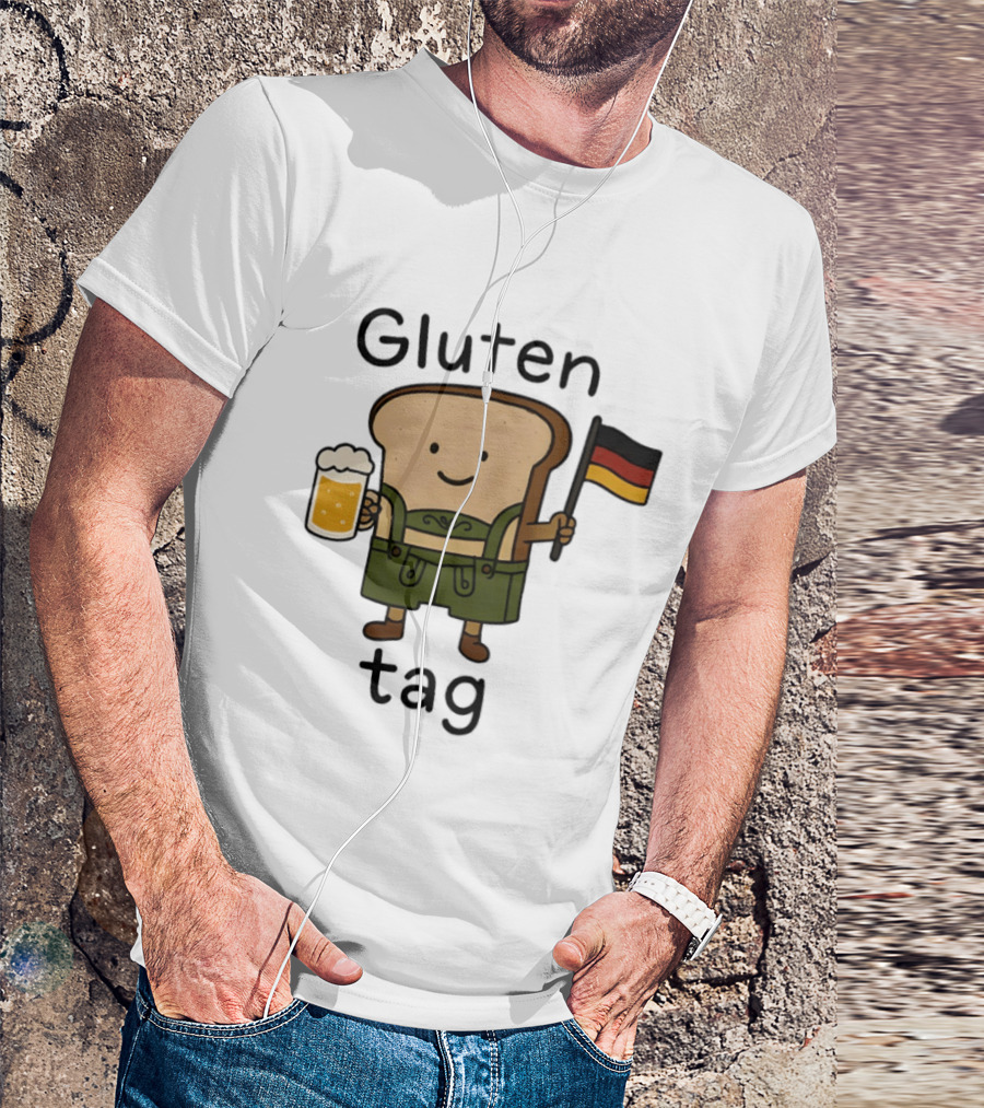 Gluten Tag Bread Character Lederhosen Beer German Flag T-Shirt