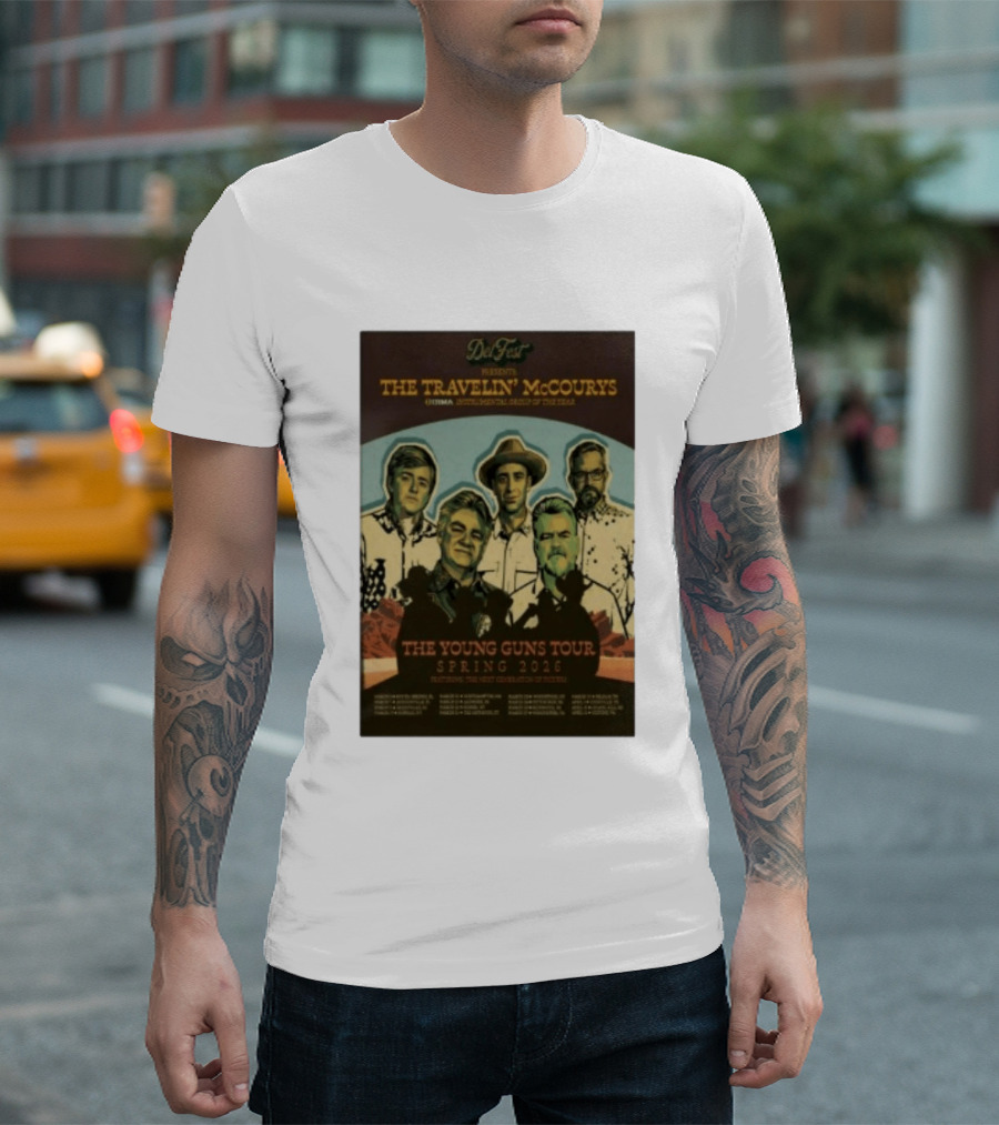 DelFest Presents The Travelin' McCourys IBMA Instrumental Group Of The Year The Young Guns Tour Spring 2026 Featuring The Next Generation Of Pickers T-Shirt