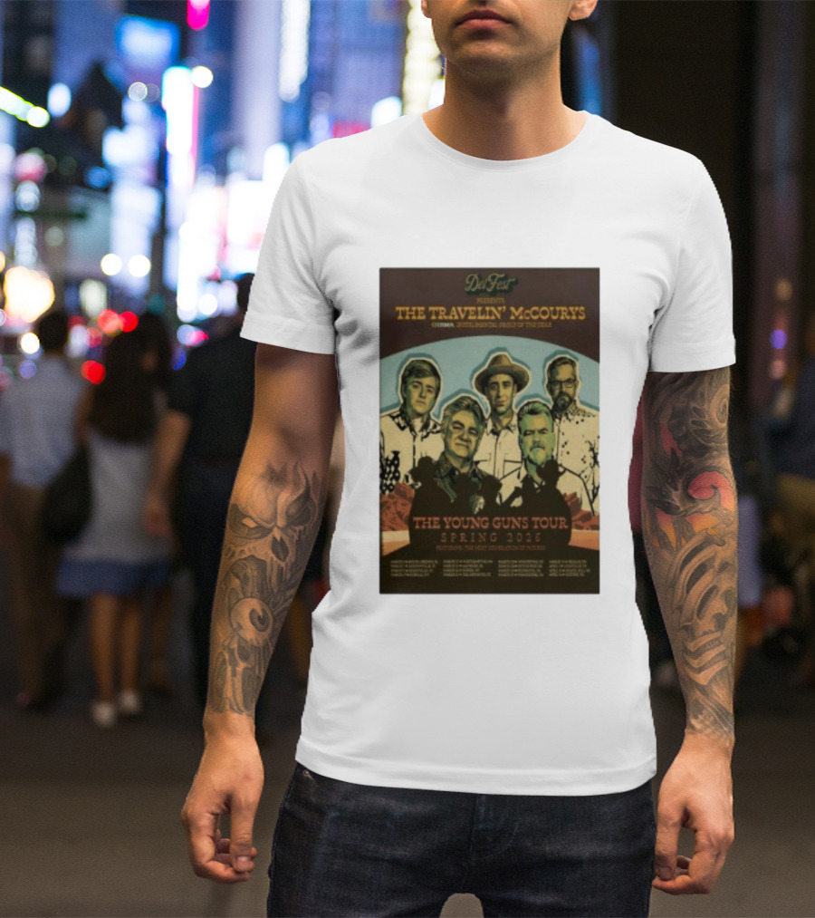 DelFest Presents The Travelin' McCourys IBMA Instrumental Group Of The Year The Young Guns Tour Spring 2026 Featuring The Next Generation Of Pickers T-Shirt