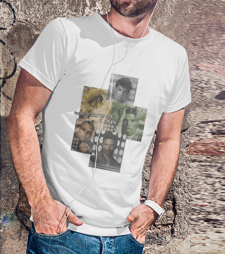 Backstreet Boys 2000 Era Original Justin Bieber Style Collage T-Shirt