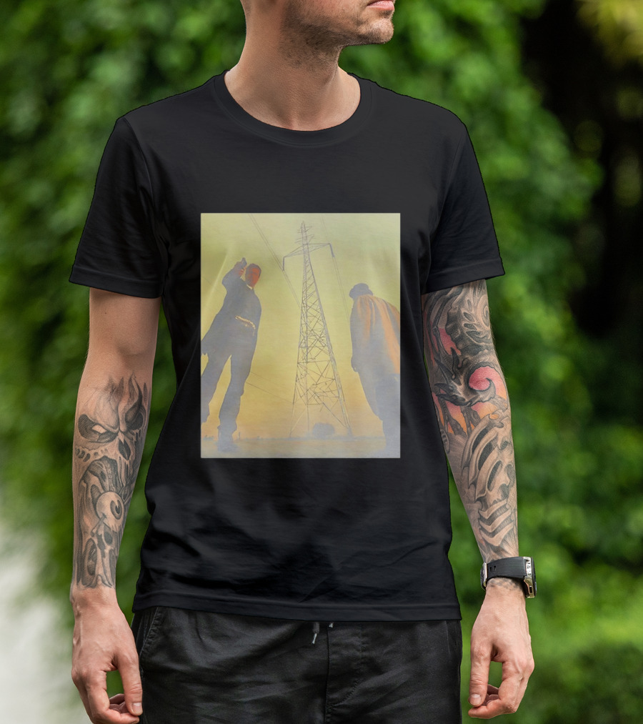 Brad Pitt Se7en Movie Scene With Gunpoint And Power Lines T-Shirt