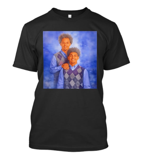 Brayden Burries Koa Peat Step Brothers Argyle Sweater Blue T-Shirt