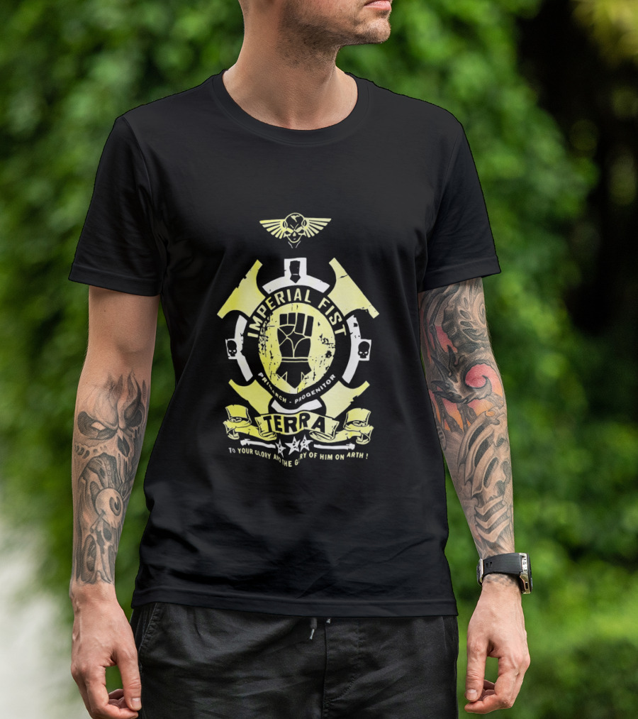 Imperial Fist Honor Terra Skull Emblem Icon Wings T-Shirt