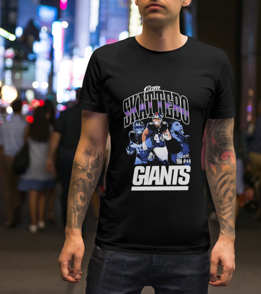 Giant Skattebo Giants Football Blue Sports Team #34 T-Shirt