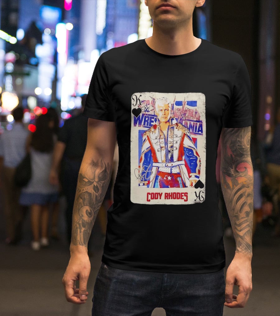 WrestleMania Cody Rhodes The American Nightmare WWE Playing Card T-Shirt