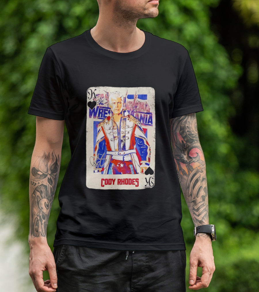 WrestleMania Cody Rhodes The American Nightmare WWE Playing Card T-Shirt
