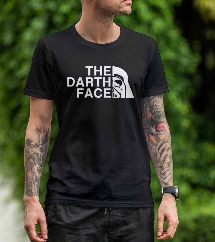 The Darth Face Half Helmet Jedi Sith T-Shirt