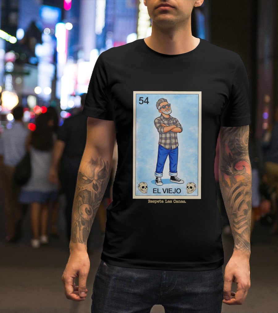 El Viejo 54 Loteria Card Respeta Las Canas Hipster T-Shirt