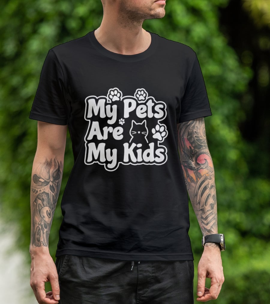 My Pets Are My Kids Cat Paw Prints T-Shirt