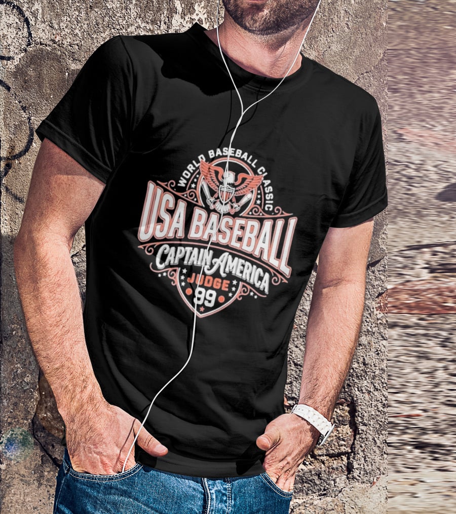 World Baseball Classic USA Baseball Captain America Judge 99 T-Shirt