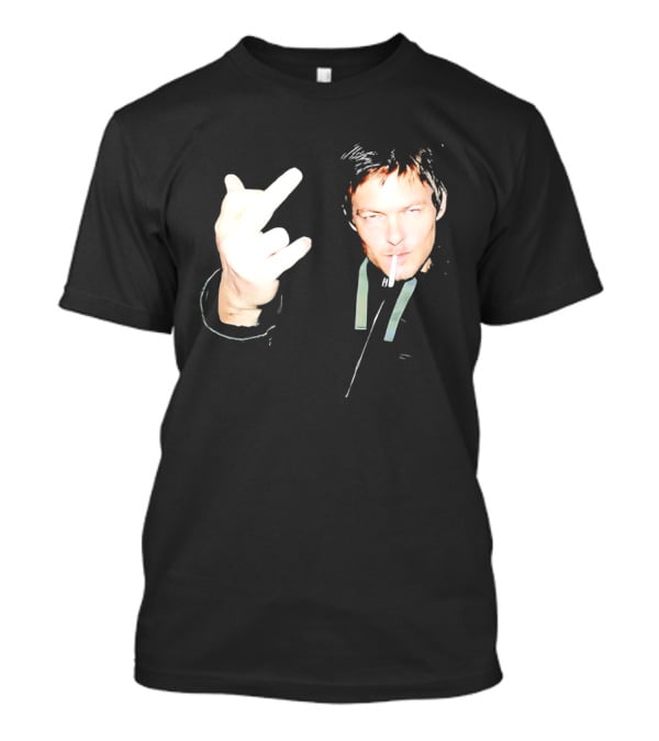 Norman Reedus The Walking Dead Daryl Dixon Middle Finger Smoking T-Shirt