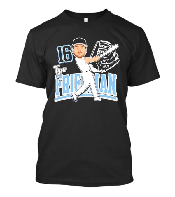 Tyus Friedman 16 Baseball Player Caricature 2026 T-Shirt