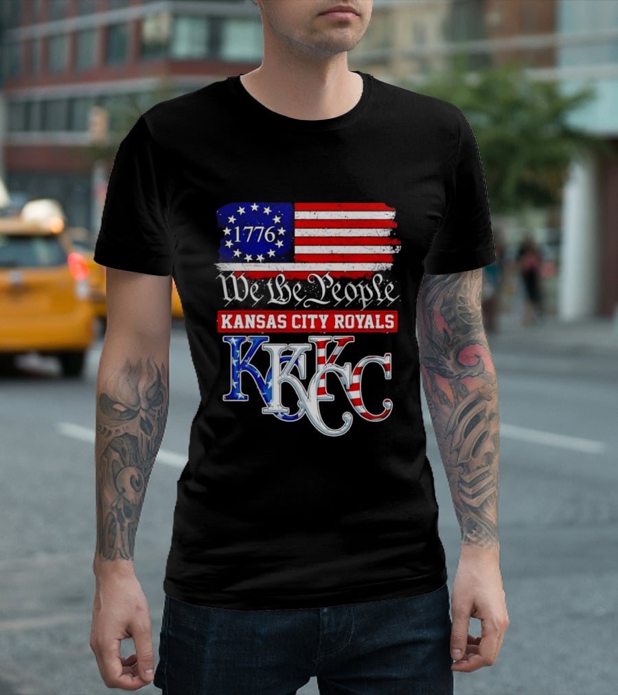 1776 We The People Kansas City Royals USA Flag KC T-Shirt