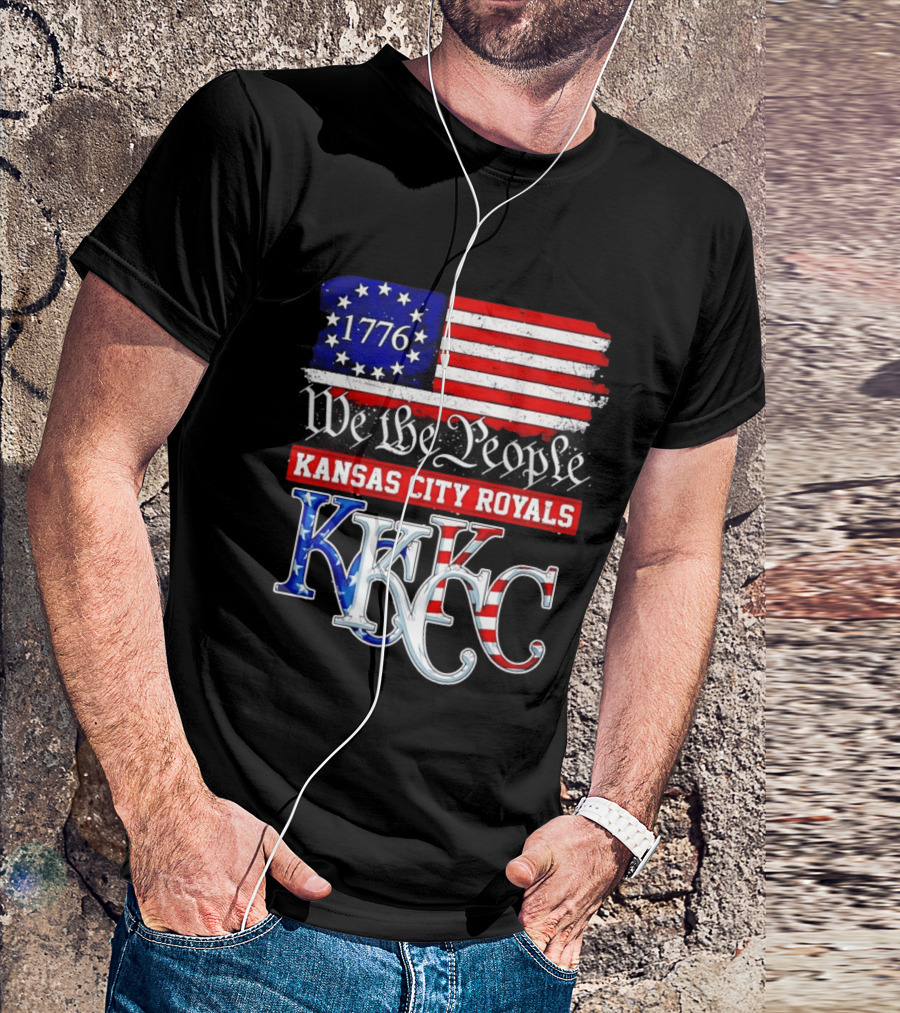 1776 We The People Kansas City Royals USA Flag KC T-Shirt