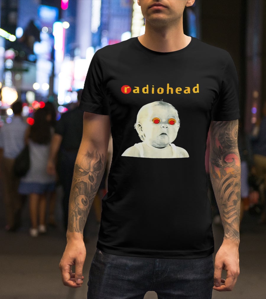 Radiohead Red Eyes Baby Face With Creepy Expression T-Shirt
