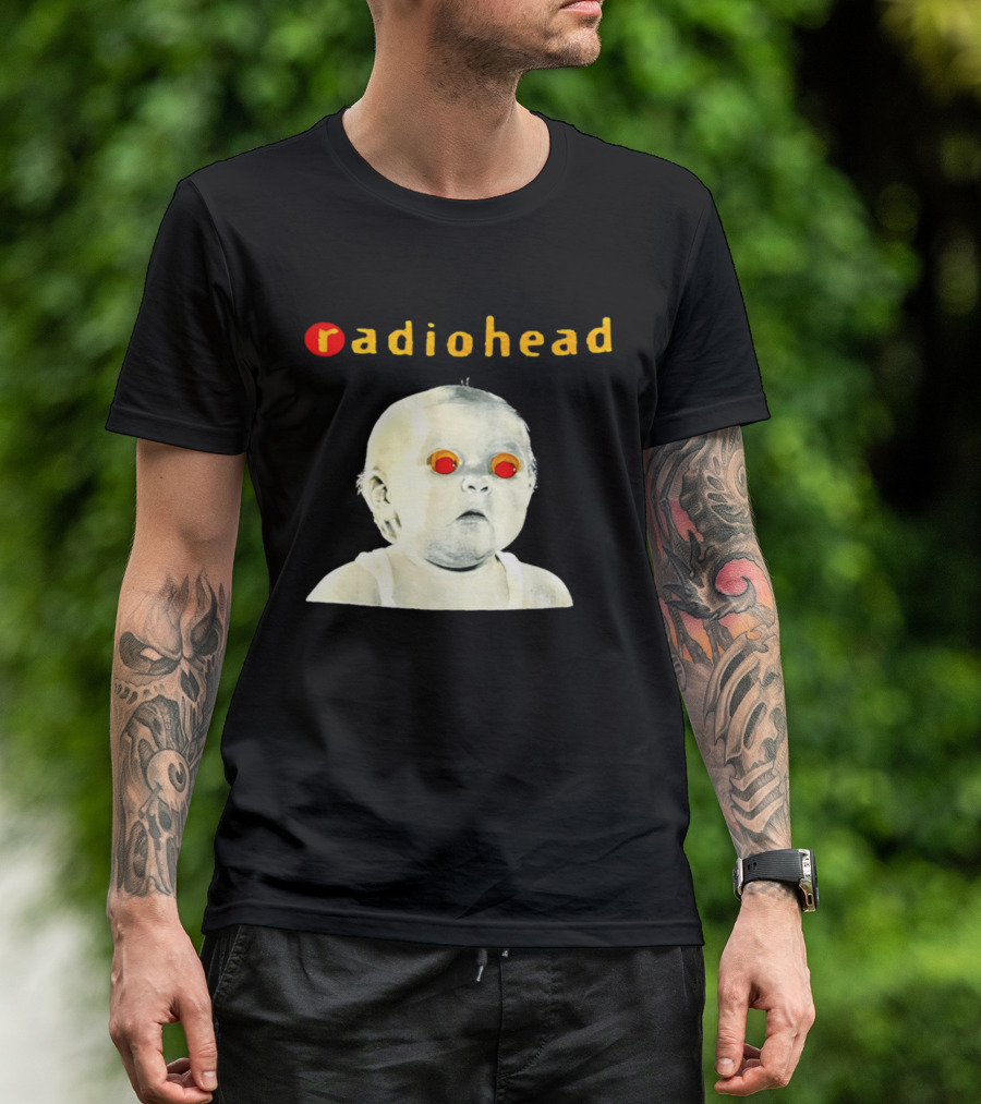 Radiohead Red Eyes Baby Face With Creepy Expression T-Shirt