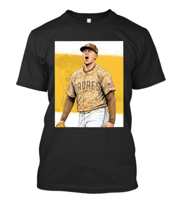 San Diego Padres Camouflage Uniform With Nike And American Flag T-Shirt