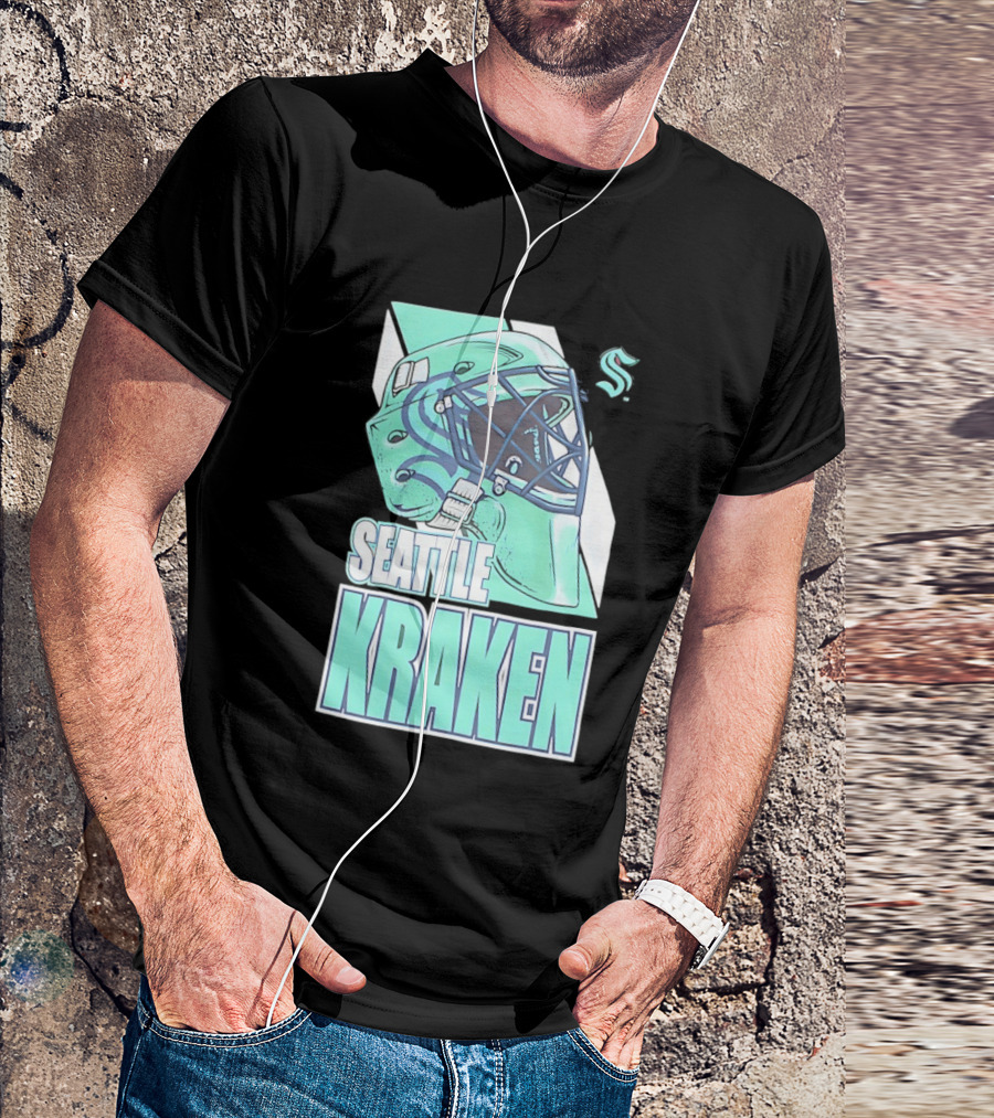Seattle Kraken NHL Helmet Bucket Head Team T-Shirt