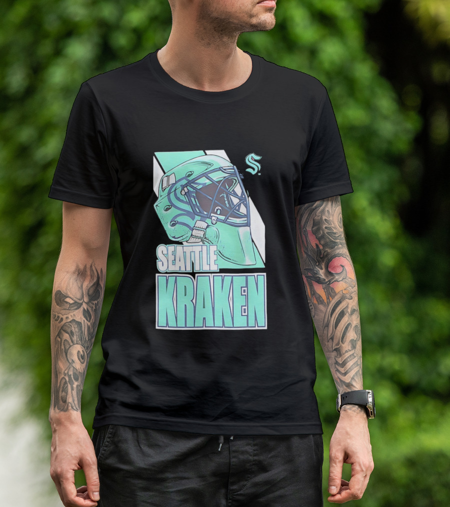 Seattle Kraken NHL Helmet Bucket Head Team T-Shirt