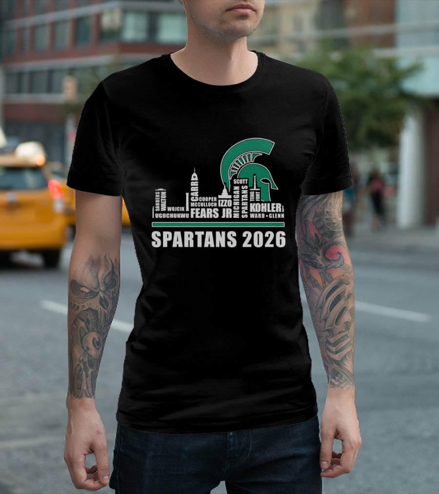 Michigan State Spartans Skyline 2026 Kohler Scott Fears Jr Walker T-Shirt