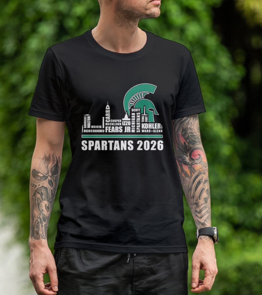 Michigan State Spartans Skyline 2026 Kohler Scott Fears Jr Walker T-Shirt