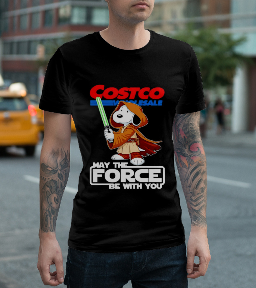 Snoopy Costco Wholesale May The Force Be With You Star Wars Jedi Lightsaber T-Shirt