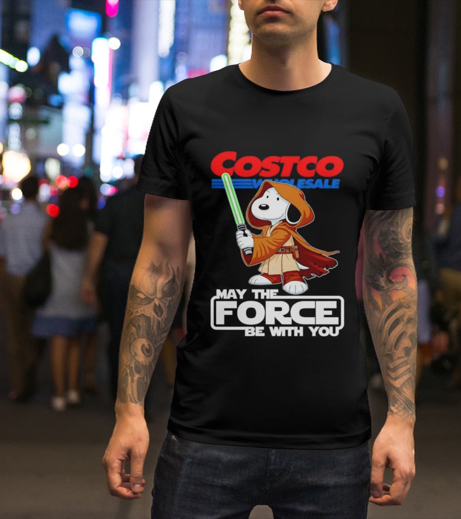 Snoopy Costco Wholesale May The Force Be With You Star Wars Jedi Lightsaber T-Shirt