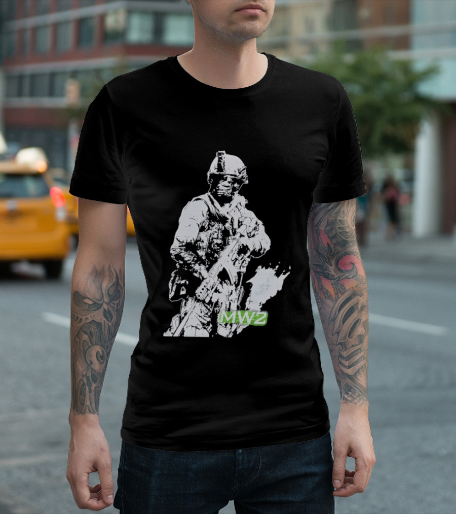 MW2 Modern Warfare Soldier Tactical Artwork Pixel T-Shirt