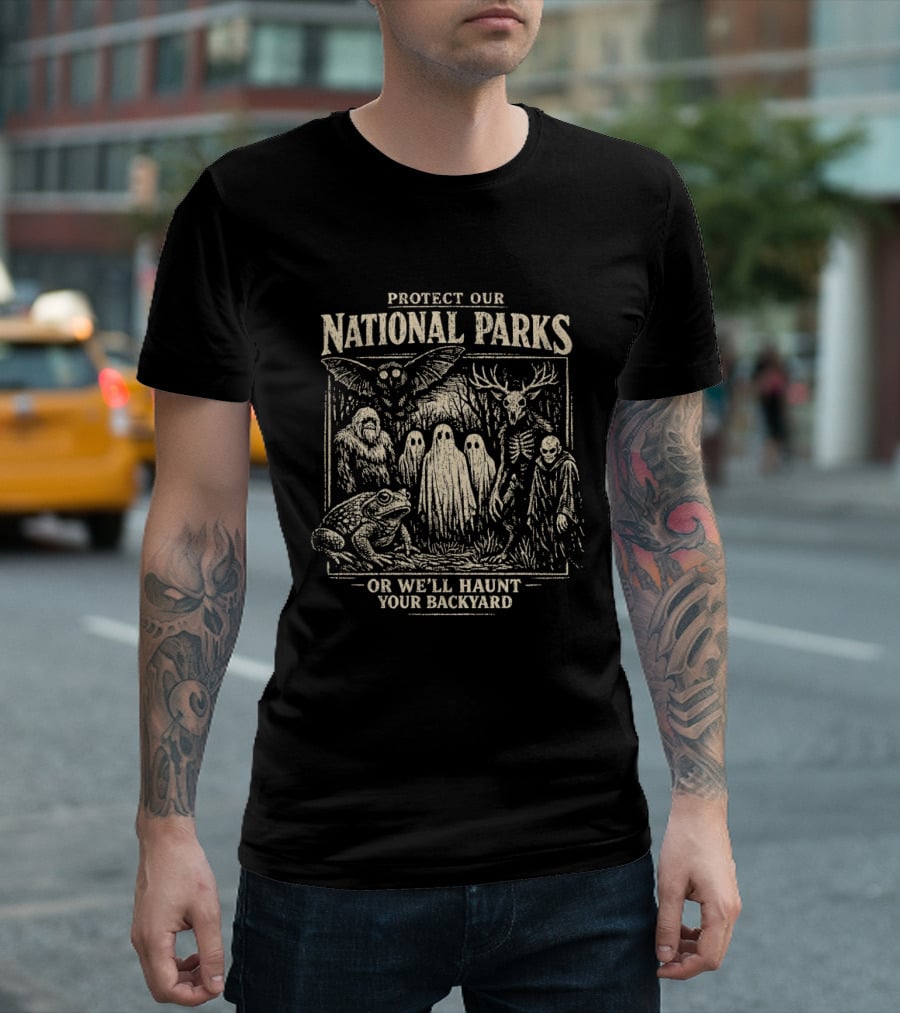 Protect Our National Parks Haunted Animal Spirits Threaten Your Backyard T-Shirt