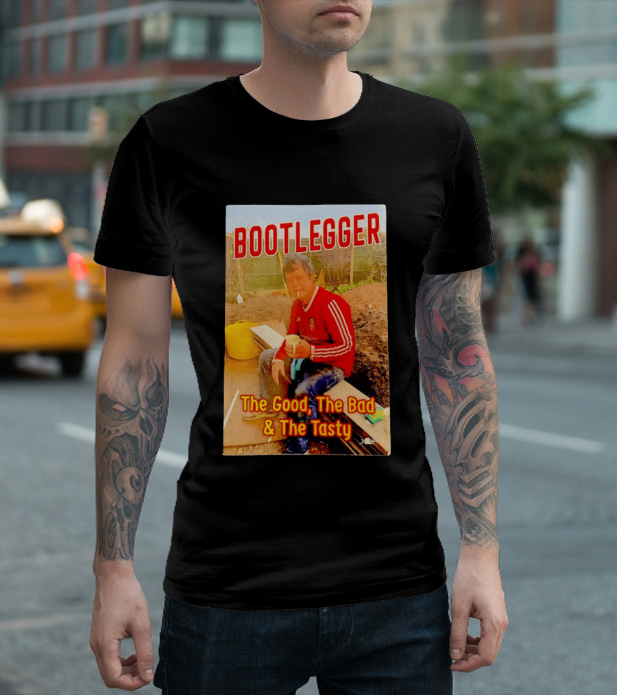Bootlegger The Good The Bad And The Tasty Football Fan In Red Soccer Jersey T-Shirt