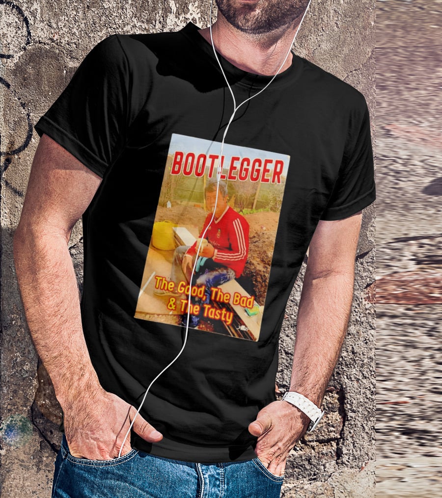 Bootlegger The Good The Bad And The Tasty Football Fan In Red Soccer Jersey T-Shirt