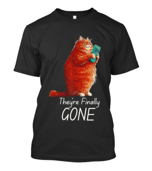 Cat They're Finally Gone Retro Video Game Console T-Shirt
