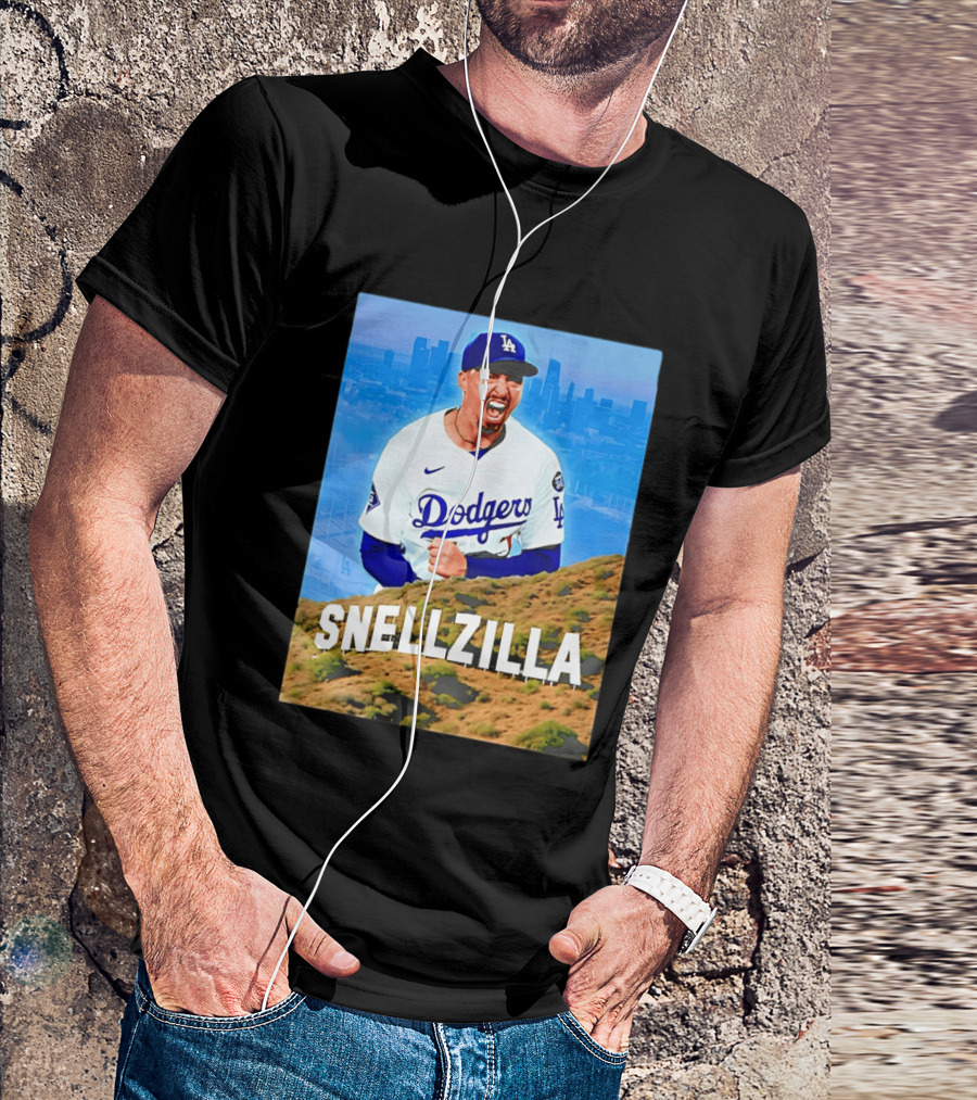 Blake Snell La Dodgers Snellzilla Los Angeles Skyline T-Shirt
