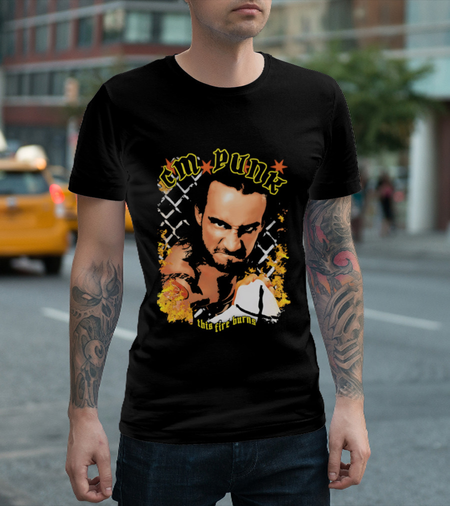 CM Punk This Fire Burns Wrestling T-Shirt