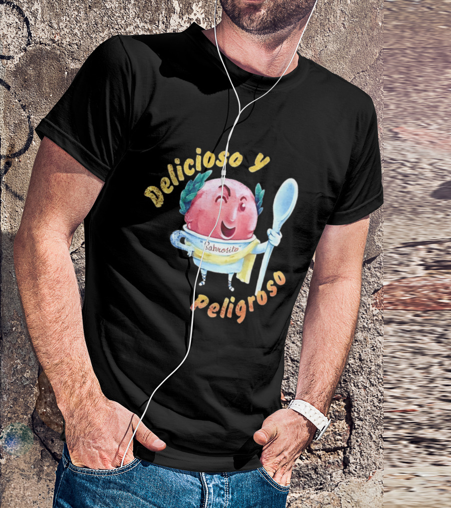 Delicioso Y Sabrosito Peligroso Helado Sonriente Dibujos Animados Cucharón T-Shirt