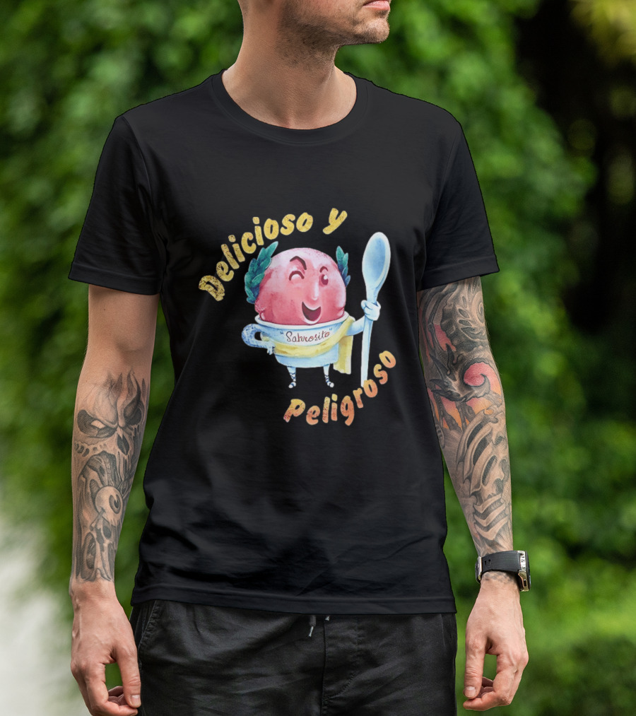 Delicioso Y Sabrosito Peligroso Helado Sonriente Dibujos Animados Cucharón T-Shirt