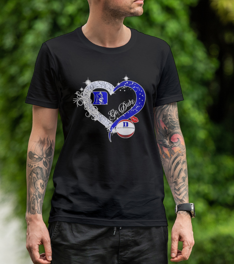 Diamond Heart Duke Blue Devils Basketball Fan Spirit T-Shirt