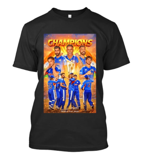 Champions India World Cup 2026 Cricket Celebration T-Shirt