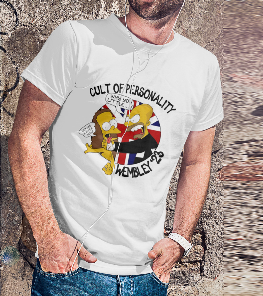 Cult Of Personality Wembley 2023 Cartoon "Why You Little" UK Flag T-Shirt