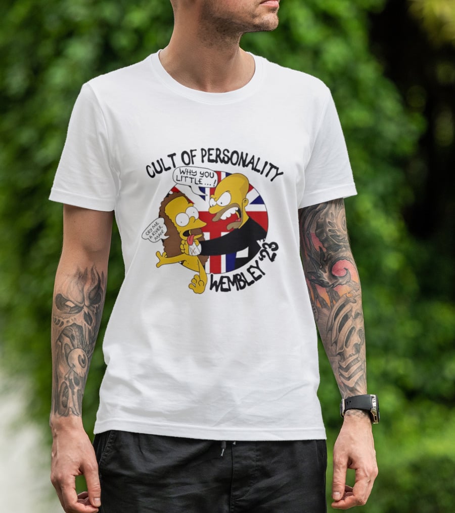 Cult Of Personality Wembley 2023 Cartoon "Why You Little" UK Flag T-Shirt